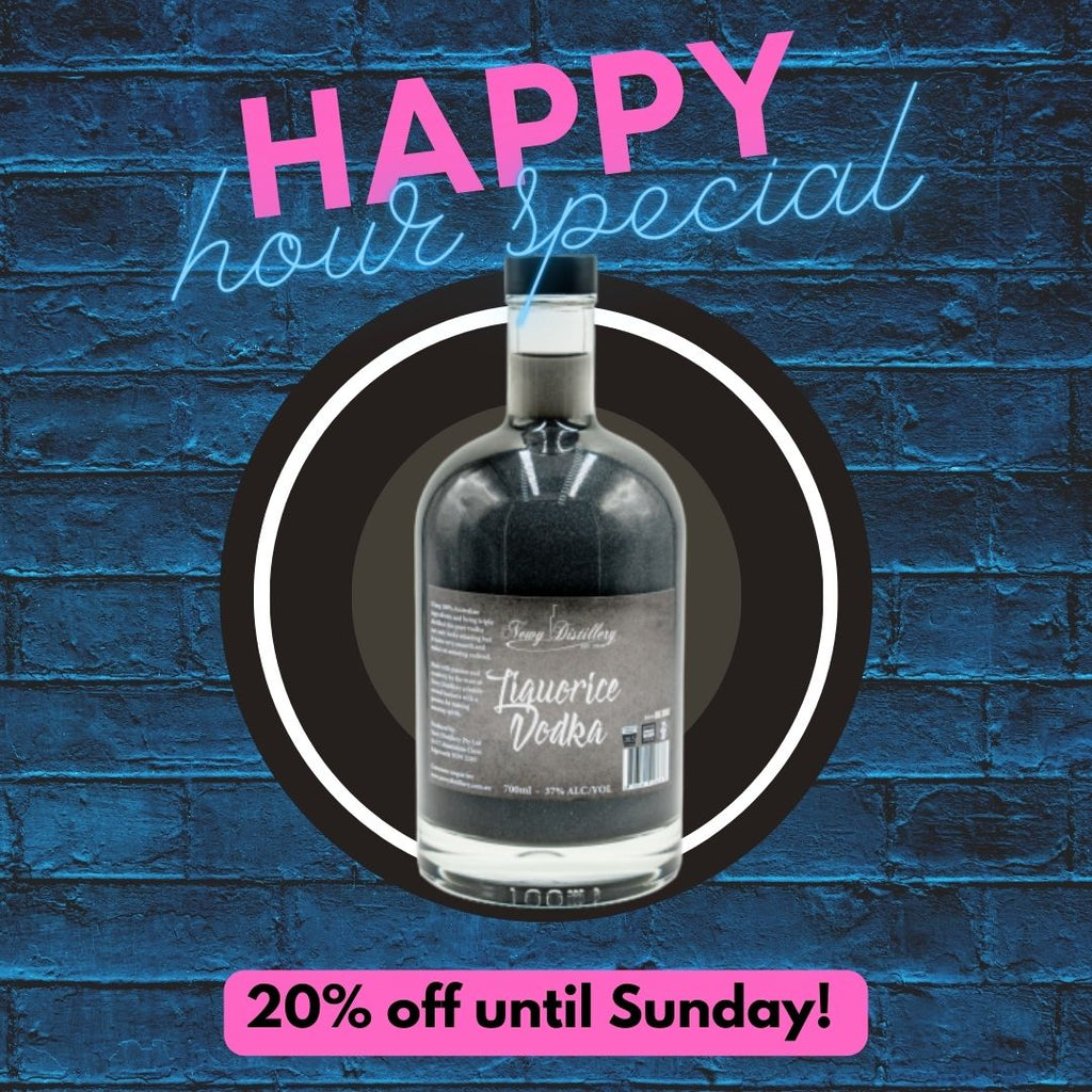 HAPPY HOUR WEDNESDAYS! THIS WEEK 20% OFF LIQUORICE VODKA!