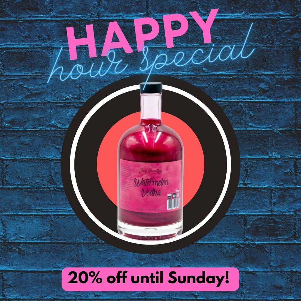 HAPPY HOUR WEDNESDAYS! THIS WEEK 20% OFF WATERMELON VODKA!