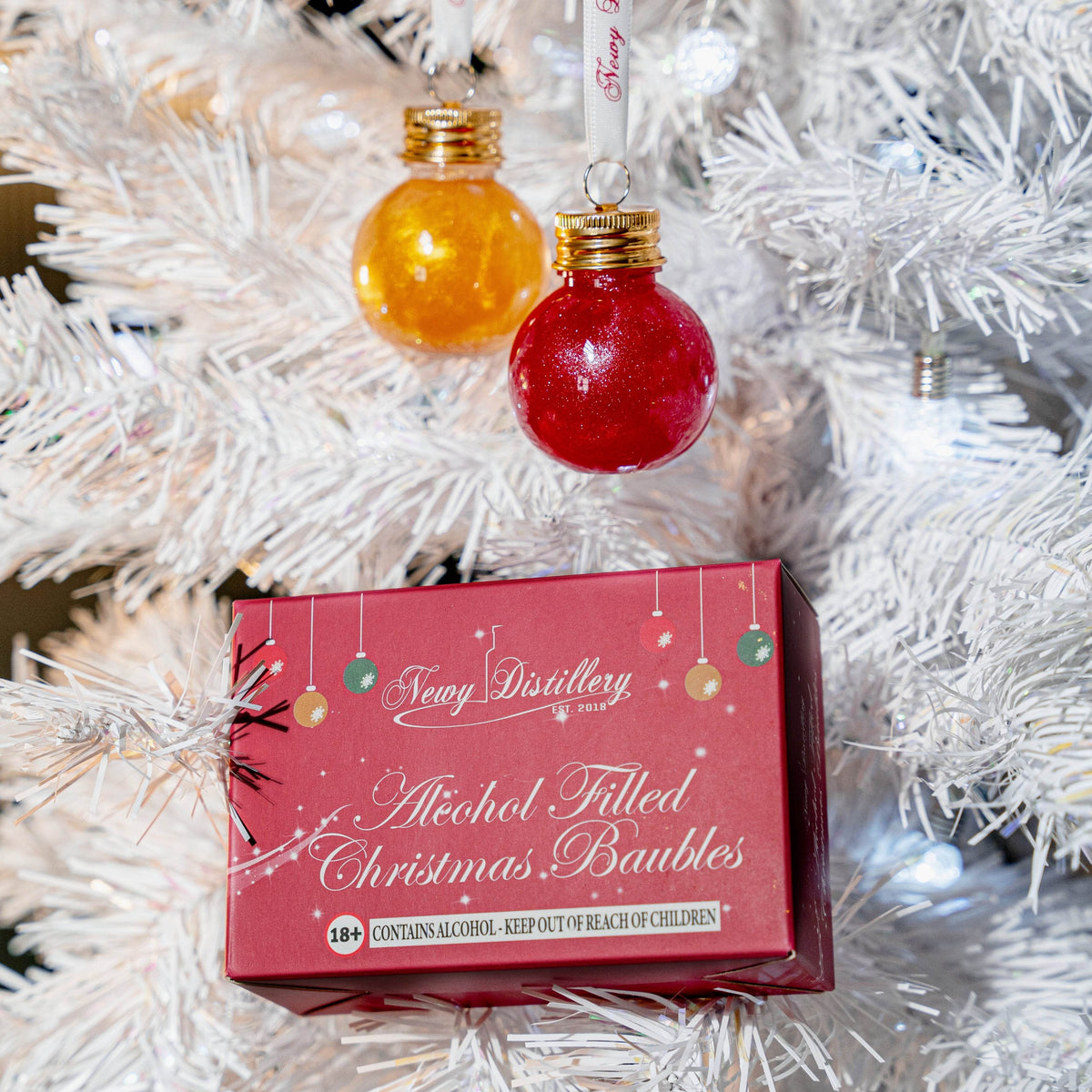 Christmas Gin Baubles 2pk Red and Gold - Newy Distillery