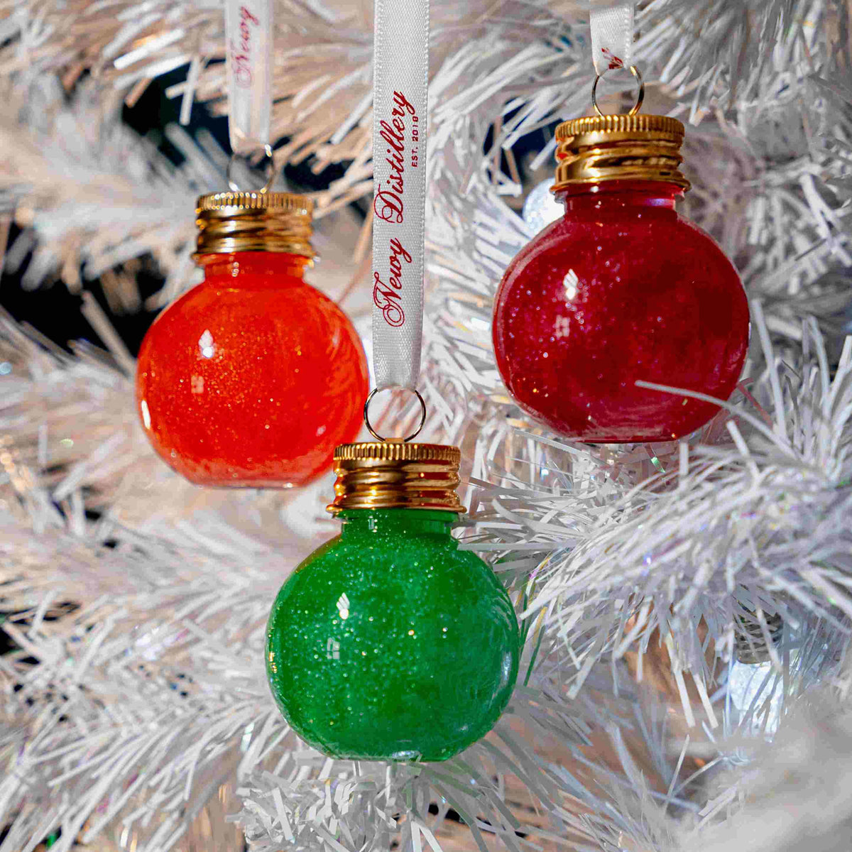 Christmas Coloured Vodka Shimmer Baubles 6pk - Newy Distillery