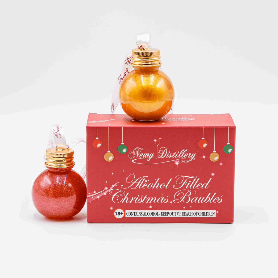 Christmas Gin Baubles 2pk Red and Gold