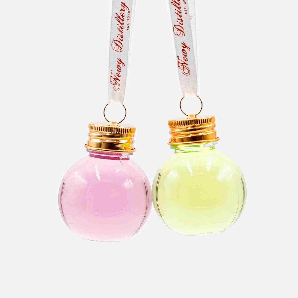 Christmas Flavoured Vodka Baubles 2 Pack - Candy Cane and Vanilla & Peppermint - Newy Distillery