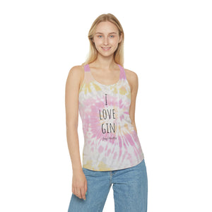 I Love Gin - Tie Dye Racerback Tank Top