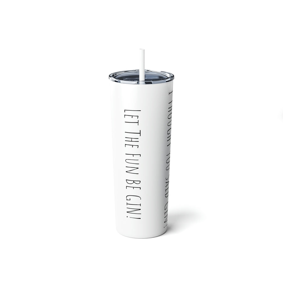 Gin Skinny Steel Tumbler with Straw, 600ml