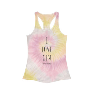 I Love Gin - Tie Dye Racerback Tank Top