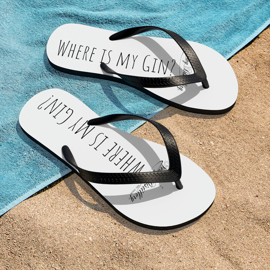 Where is my Gin? Unisex Flip-Flops