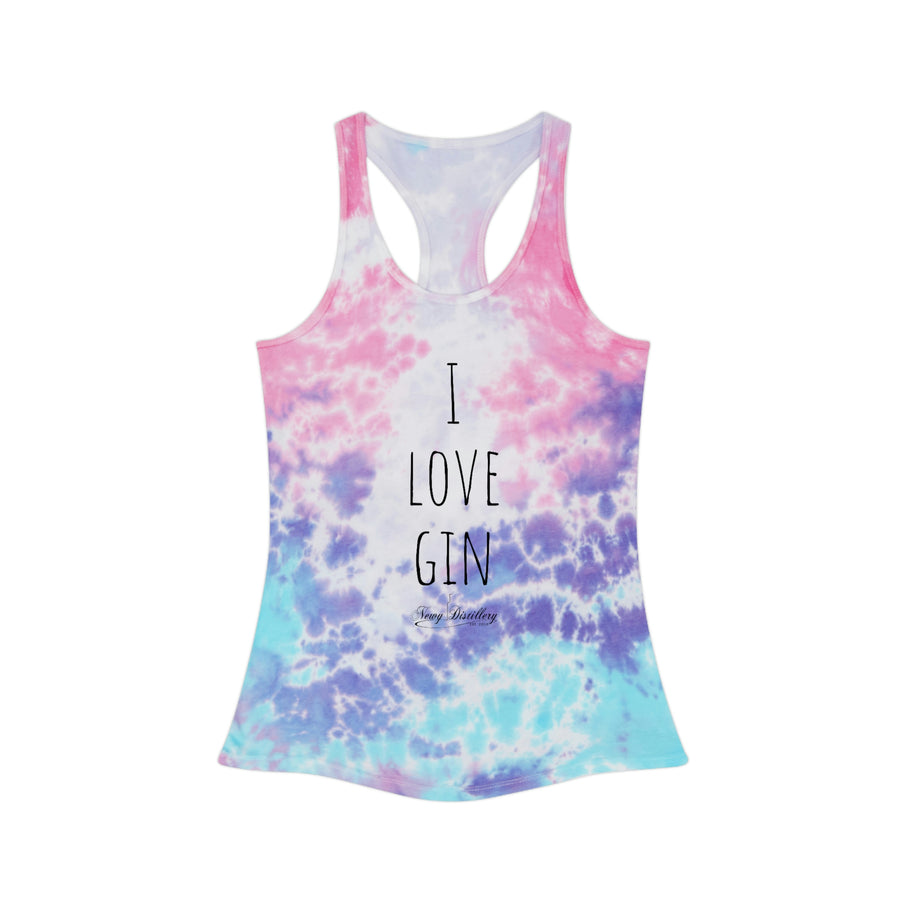 I Love Gin - Tie Dye Racerback Tank Top