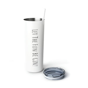 Gin Skinny Steel Tumbler with Straw, 600ml