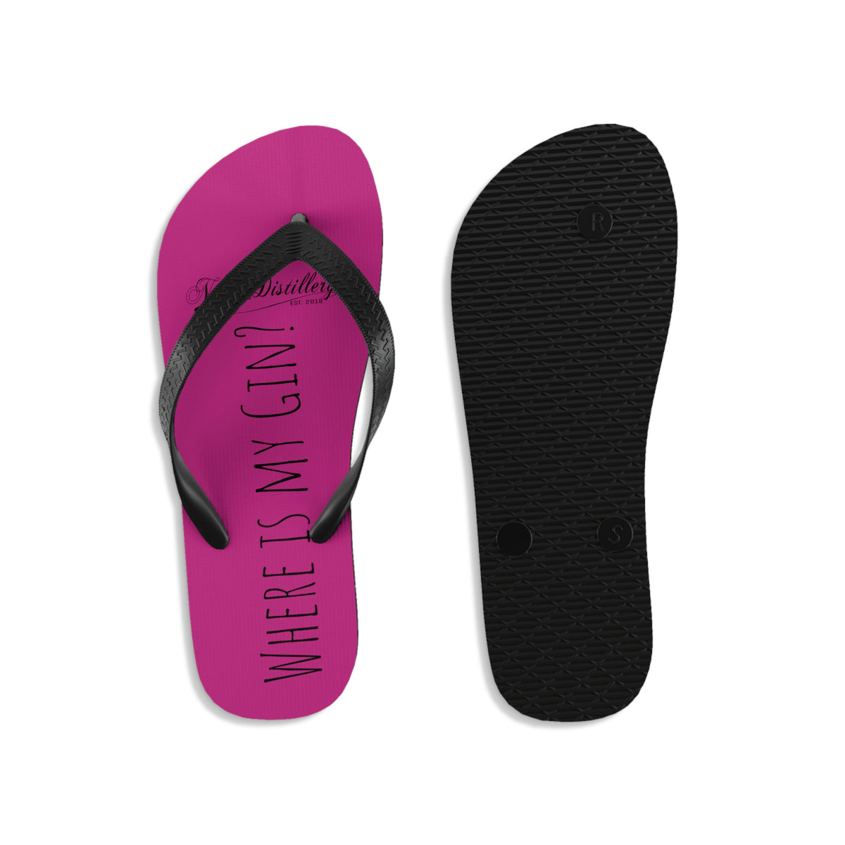 Where is my Gin? (Pink) Unisex Flip-Flops