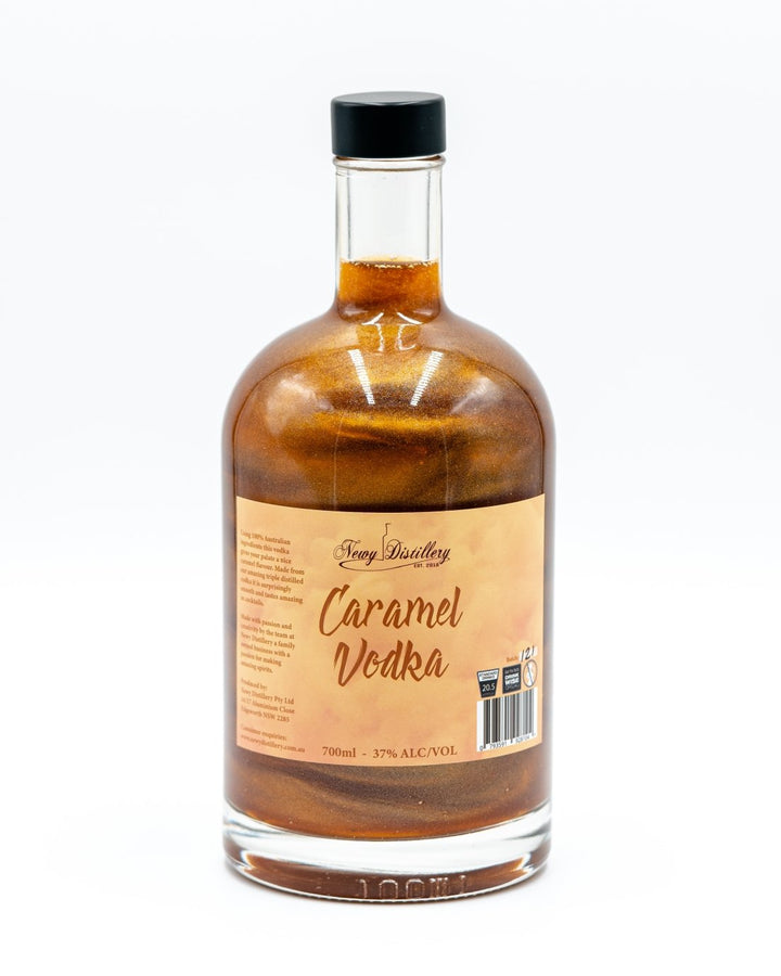 Newy Distillery Caramel Flavoured Vodka with Shimmer. 700ml bottle.