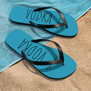 Vodka (Turquoise) Unisex Flip-Flops