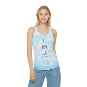 I Love Gin - Tie Dye Racerback Tank Top