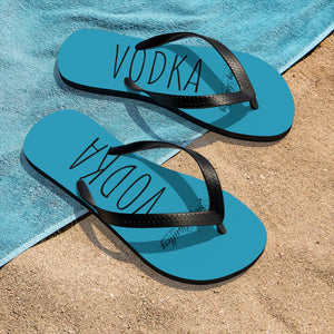 Vodka (Turquoise) Unisex Flip-Flops