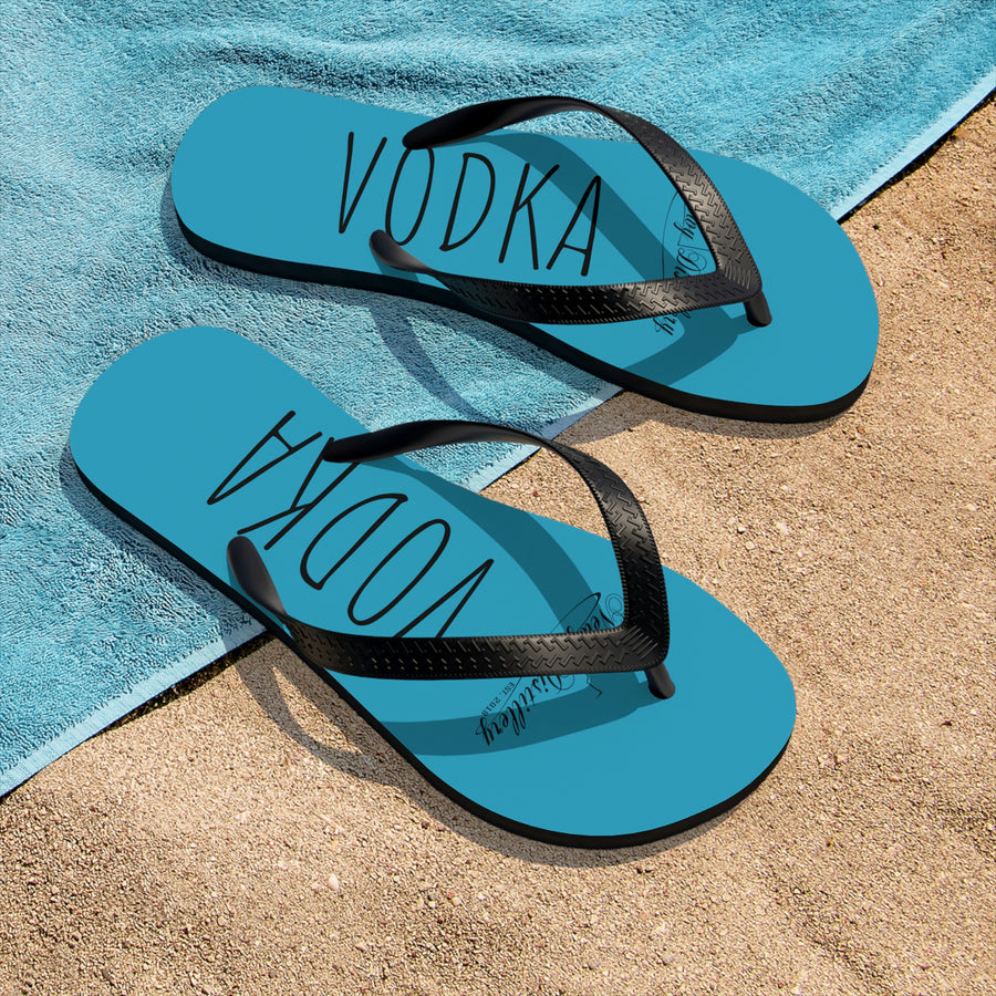 Vodka (Turquoise) Unisex Flip-Flops