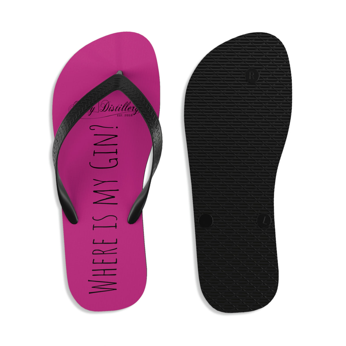 Where is my Gin? (Pink) Unisex Flip-Flops